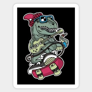 Dino Rocker Adventure Illustration Sticker